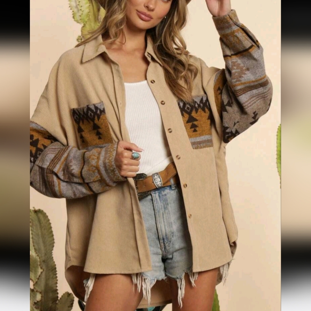 Corduroy Oversized Shaket - Picture 2 of 6